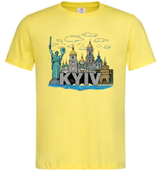 Мужская футболка Kyiv Архітектурні пам’ятки Лимонный фото