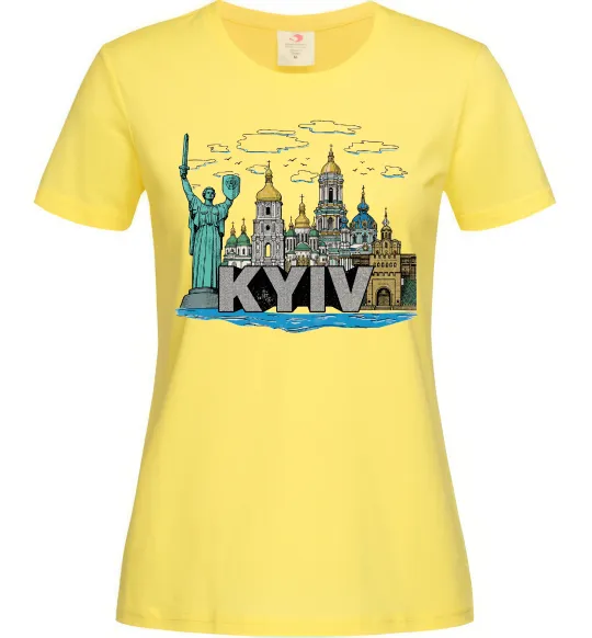 Женская футболка Kyiv Архітектурні пам’ятки Лимонный фото