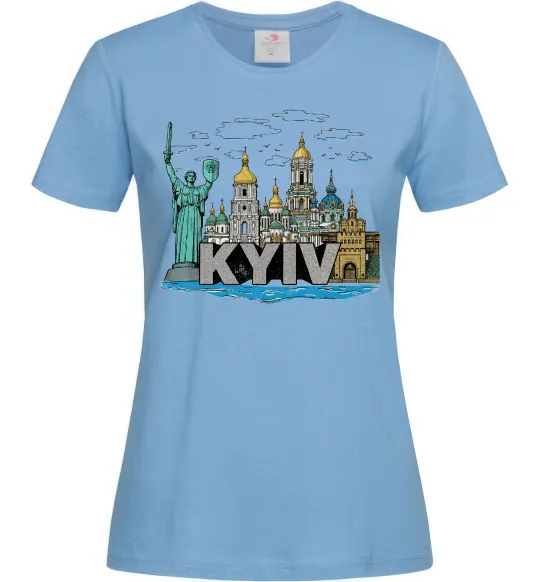 Женская футболка Kyiv Архітектурні пам’ятки Голубой фото