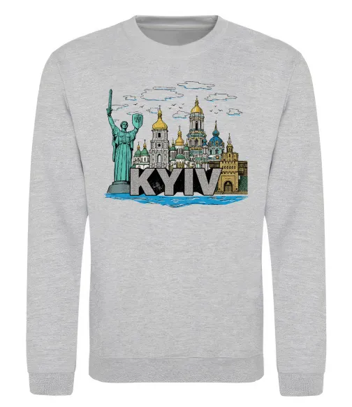 Свитшот Kyiv Архітектурні пам’ятки Серый меланж фото