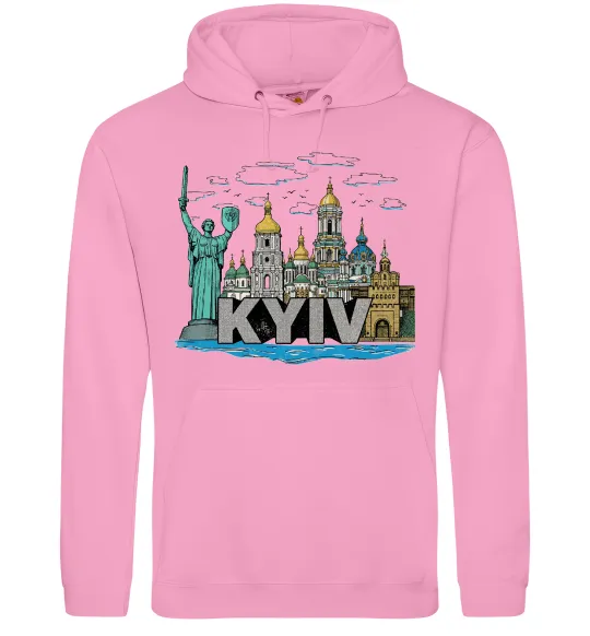 Мужская толстовка (худи) Kyiv Архітектурні пам’ятки Розовый фото