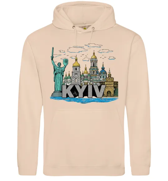 Мужская толстовка (худи) Kyiv Архітектурні пам’ятки Песочный фото