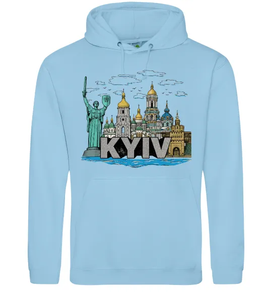 Мужская толстовка (худи) Kyiv Архітектурні пам’ятки Голубой фото