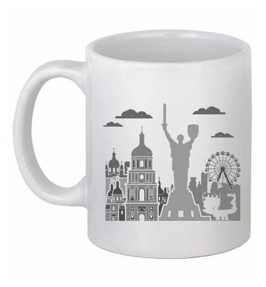 Чашка керамическая Київ контури Белый фото