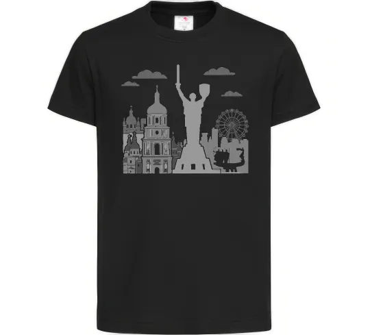 Детская футболка Київ контури Черный фото
