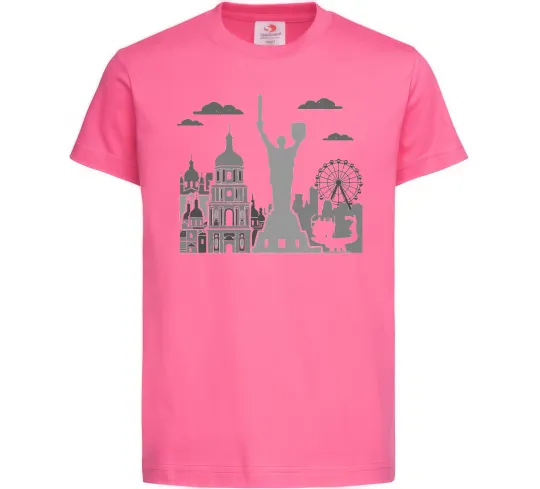 Детская футболка Київ контури Ярко-розовый фото