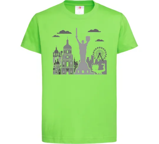 Детская футболка Київ контури Лаймовый фото