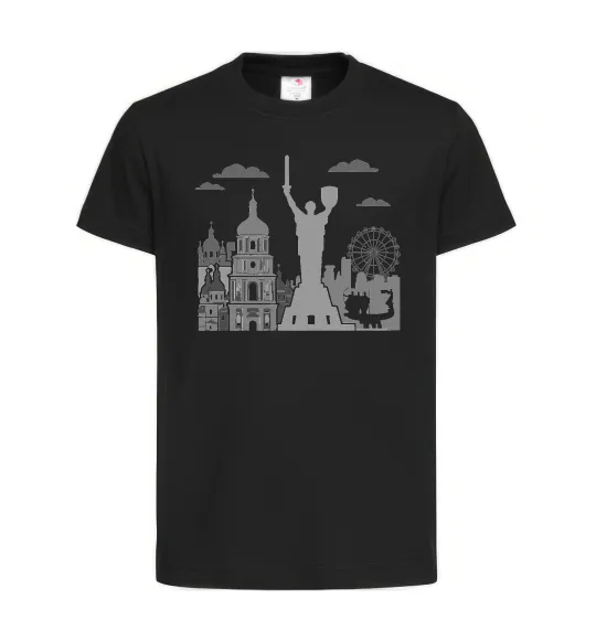 Детская футболка Київ контури Черный фото