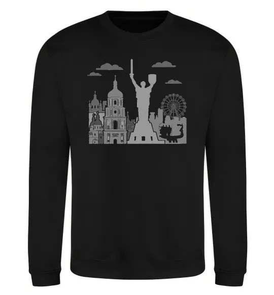 Свитшот Київ контури Черный фото