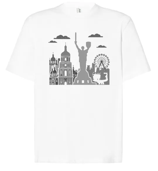 Футболка Оверсайз Київ контури Белый фото