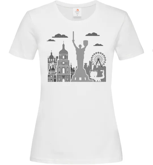 Женская футболка Київ контури Белый фото