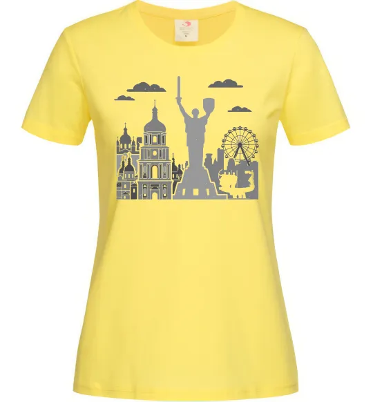 Женская футболка Київ контури Лимонный фото