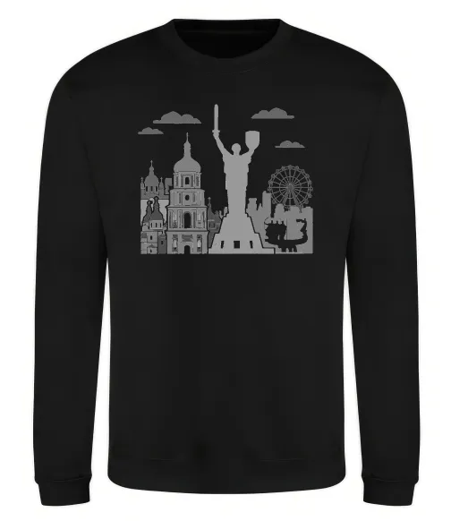 Свитшот Київ контури Черный фото