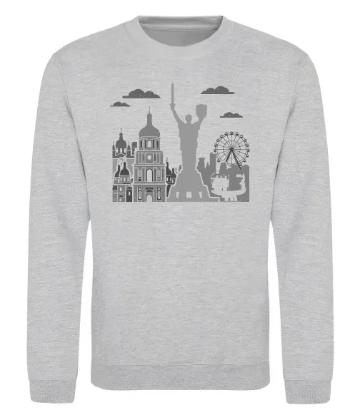 Свитшот Київ контури Серый меланж фото