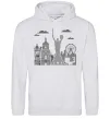 Мужская толстовка (худи) Київ контури Серый меланж фото