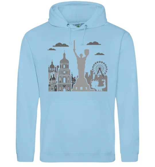 Мужская толстовка (худи) Київ контури Голубой фото
