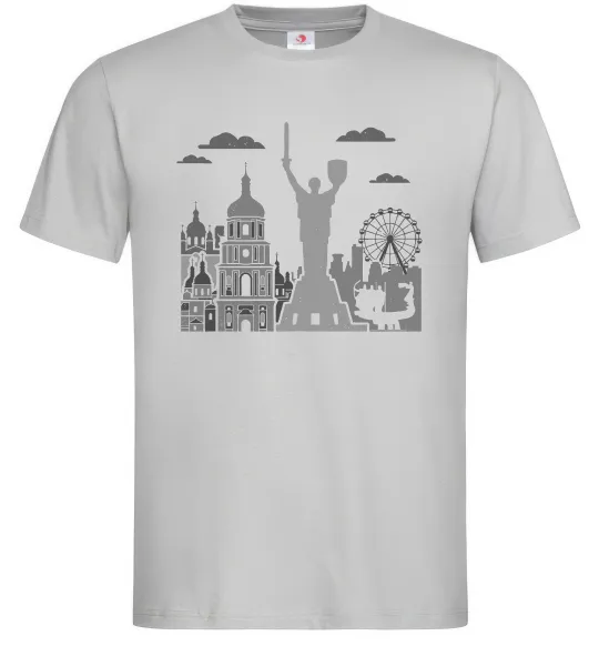 Мужская футболка Київ контури Серый фото