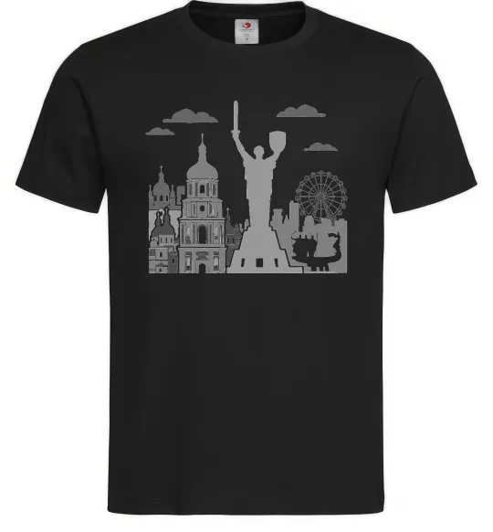 Мужская футболка Київ контури Черный фото