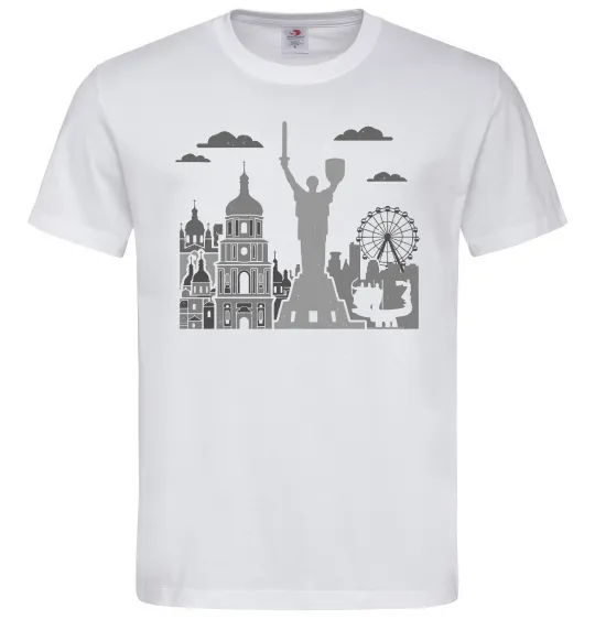 Мужская футболка Київ контури Белый фото