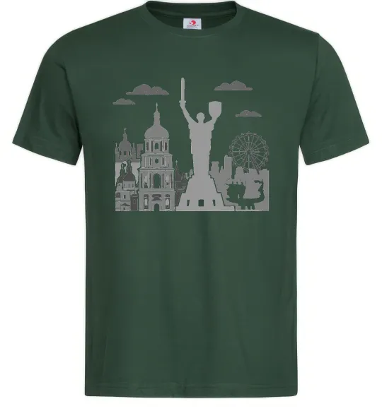 Мужская футболка Київ контури Темно-зеленый фото