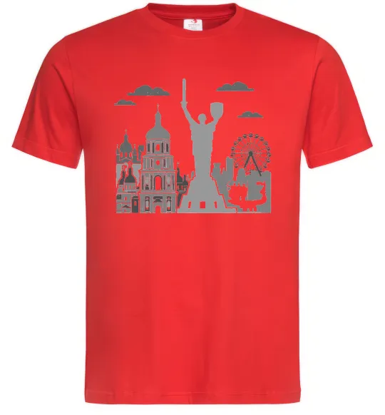 Мужская футболка Київ контури Красный фото