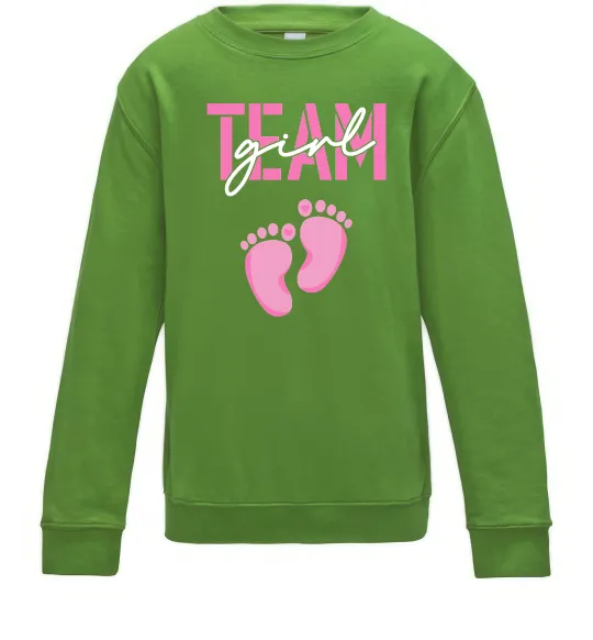 Детский Свитшот Team girl Лаймовый фото