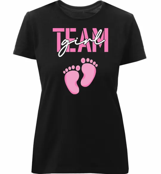 Женская премиум футболка Team girl Черный фото