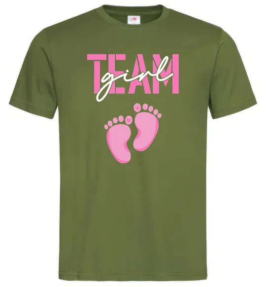 Мужская футболка Team girl Оливковый фото