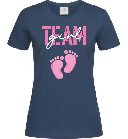 Женская футболка Team girl Темно-синий фото