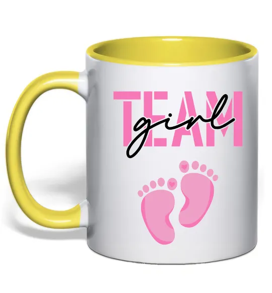 Чашка с цветной ручкой Team girl Лимонный фото