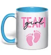 Чашка с цветной ручкой Team girl Голубой фото