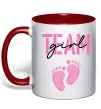 Чашка с цветной ручкой Team girl Красный фото