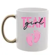 Чашка с цветной ручкой Team girl Золото фото