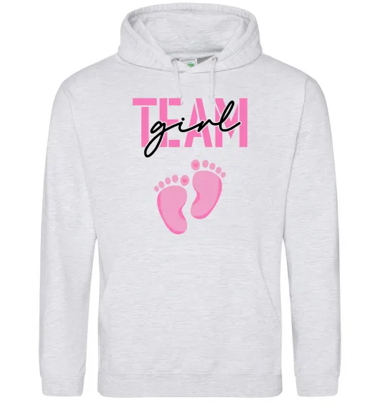 Мужская толстовка (худи) Team girl Серый меланж фото
