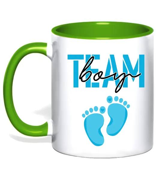 Чашка с цветной ручкой Team boy Лаймовый фото