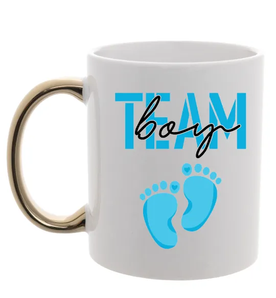 Чашка с цветной ручкой Team boy Золото фото