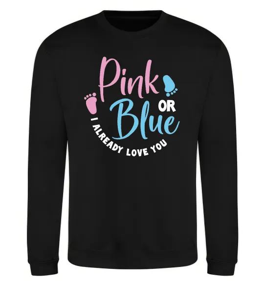 Свитшот Pink or Blue I love you Черный фото