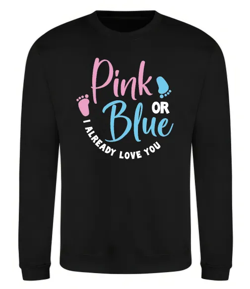 Свитшот Pink or Blue I love you Черный фото