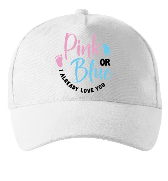Кепка Pink or Blue I love you Белый фото
