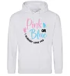 Мужская толстовка (худи) Pink or Blue I love you Серый меланж фото