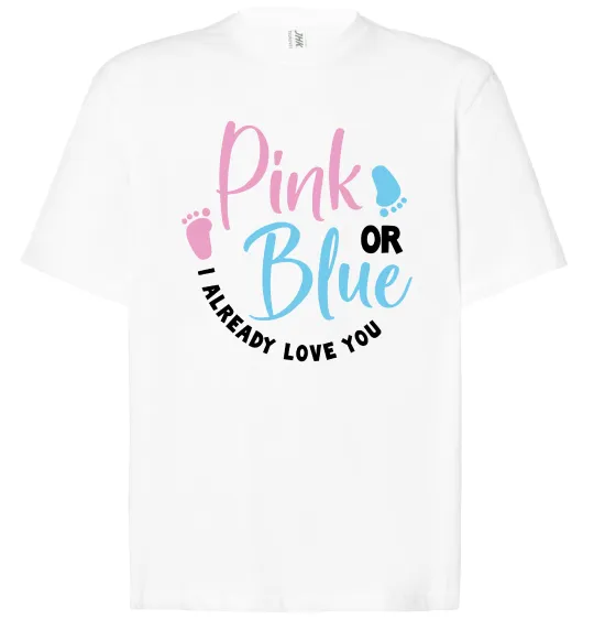 Футболка Оверсайз Pink or Blue I love you Белый фото