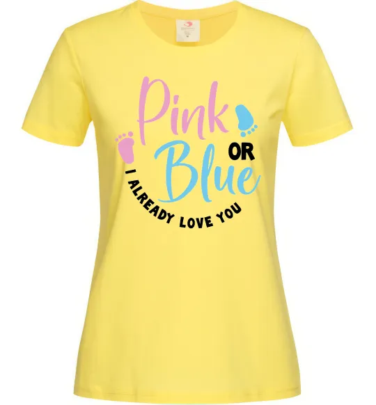 Женская футболка Pink or Blue I love you Лимонный фото