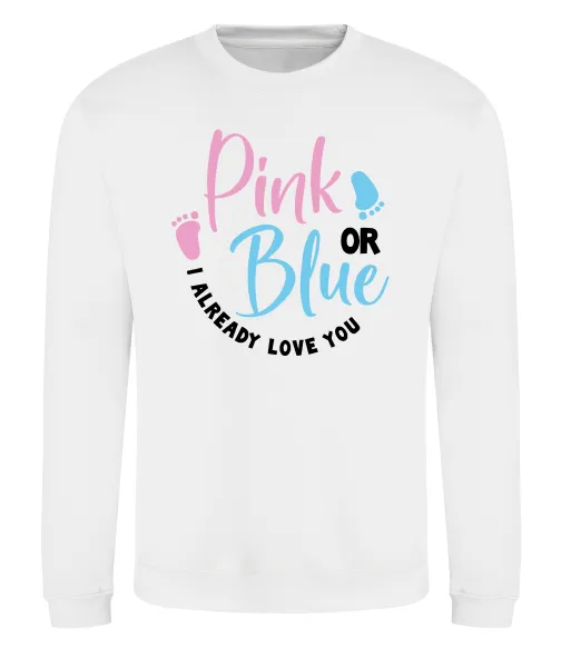 Свитшот Pink or Blue I love you Белый фото