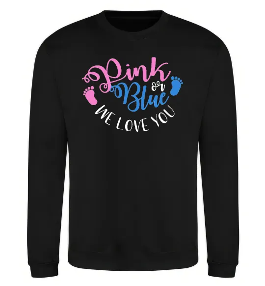 Свитшот Pink or Blue we love you Черный фото