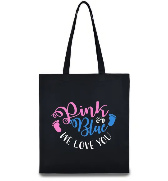 Эко-сумка Pink or Blue we love you Черный фото