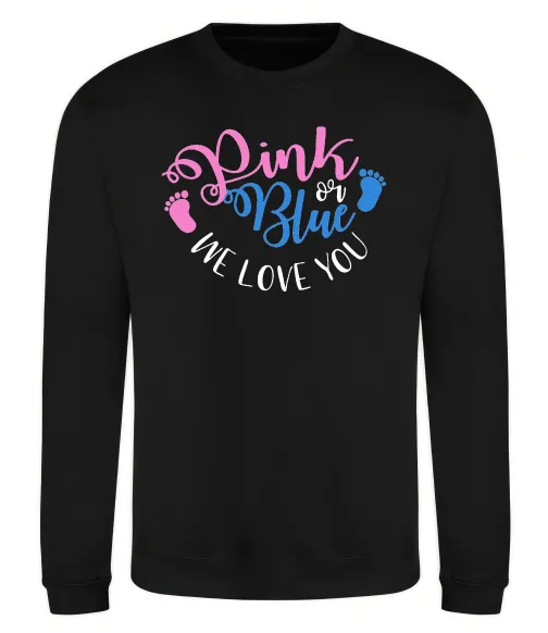 Свитшот Pink or Blue we love you Черный фото
