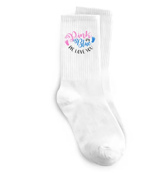 Носки Pink or Blue we love you Белый фото