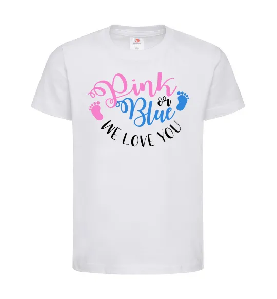 Детская футболка Pink or Blue we love you Белый фото