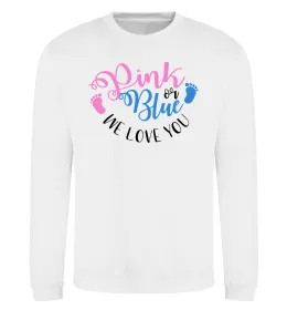 Свитшот Pink or Blue we love you Белый фото