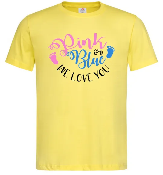 Мужская футболка Pink or Blue we love you Лимонный фото